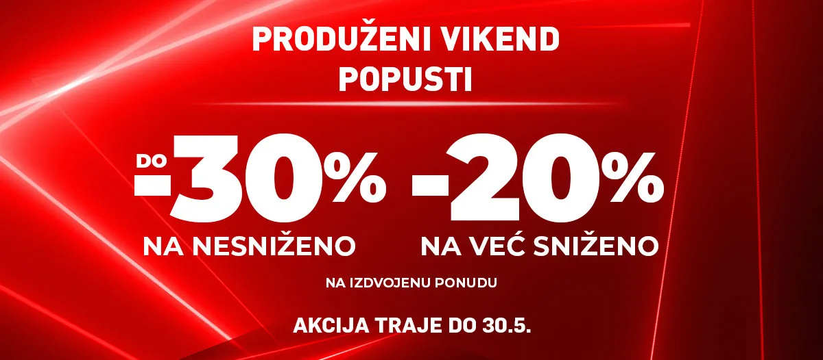 Produženi vikend popusti 26.-30.5.
